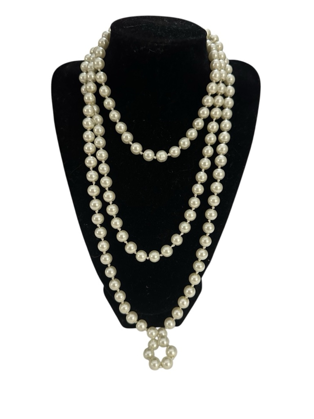 VTG Long Glass Pearl Necklace